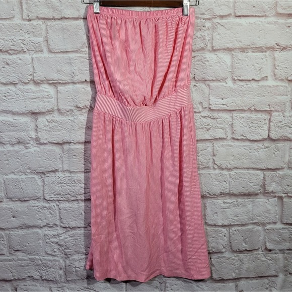 Lilly Pulitzer Pink Pin Stripe Strapless Tube Top Mini Dress - Picture 1 of 9